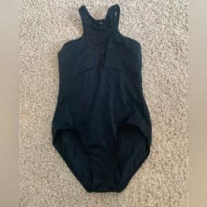 Balera Dance Leotard in Balck With velvet design